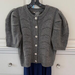 English Factory Gray Knit Sweater with Sparkling Accent